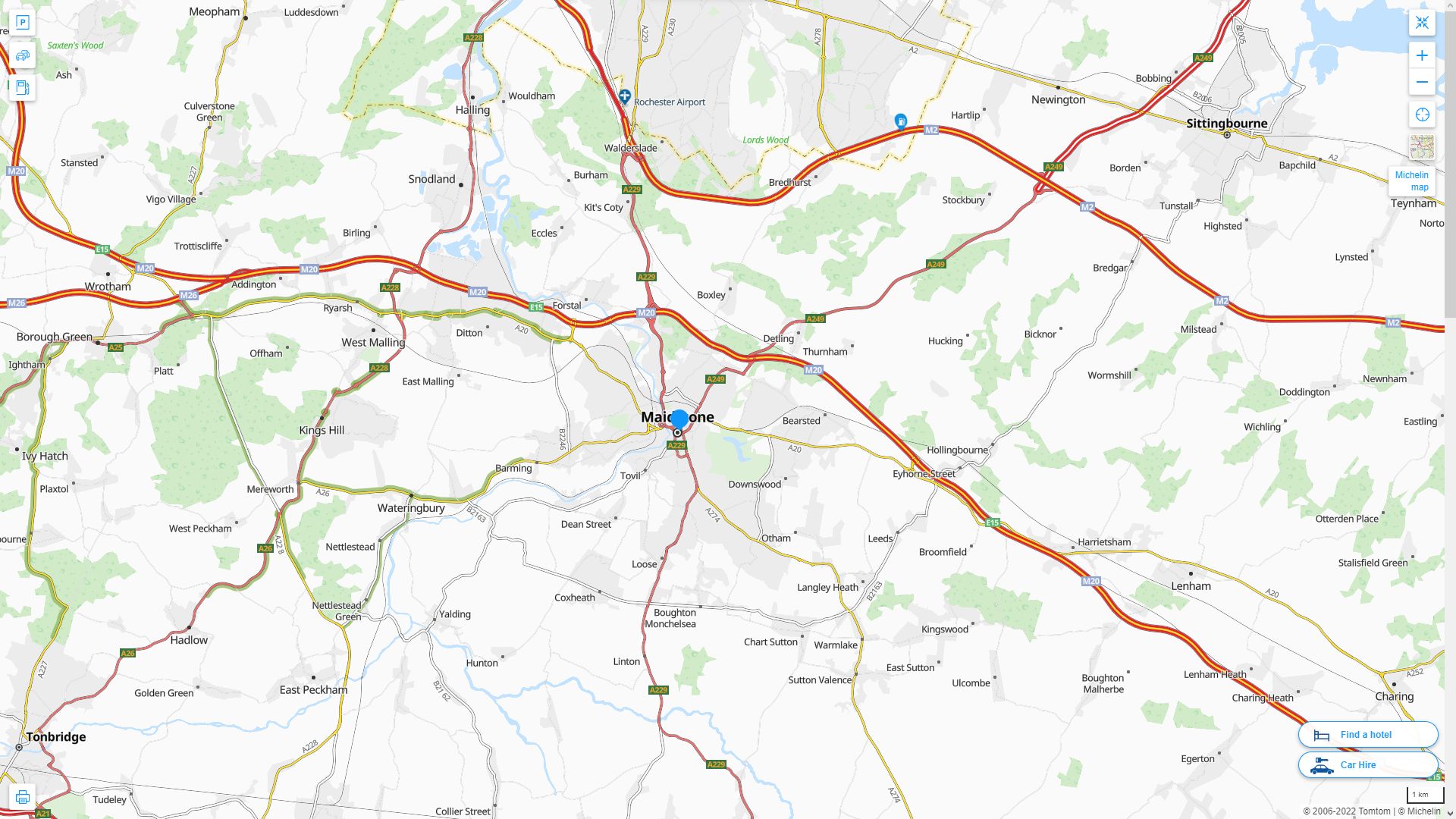 Maidstone Royaume Uni Autoroute et carte routiere